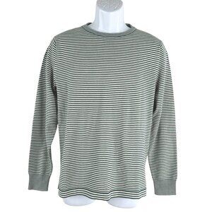 J. Crew Cotton Split Hem‎ Sweater Men Small Green White Striped NWT TP-3500